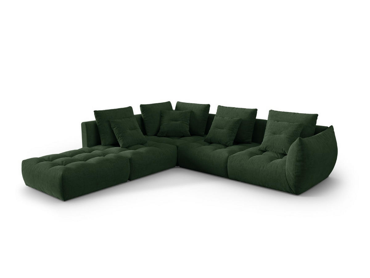 MODULARES-ECKSOFA links Bloom aus strukturiertem Stoff Moosgrün 4 Sitzplätze - Salbeigrün, Textil (310/316cm) - Micadoni