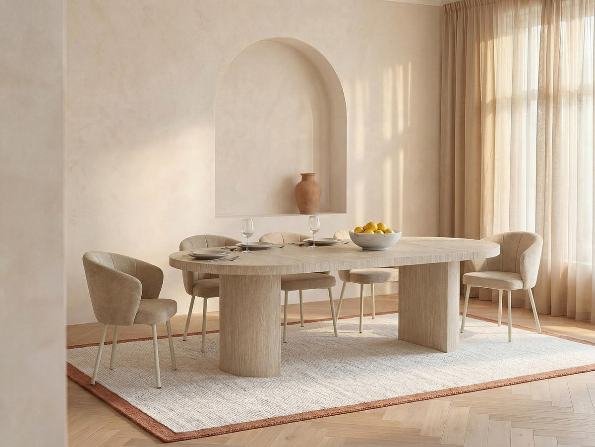 ESSTISCH - 4 Personen, 6 Personen, 8 Personen, 10 Personen, 12 Personen - holz - beige Sidrina - Beige, Holz (120/240/76cm) - Vente-Unique