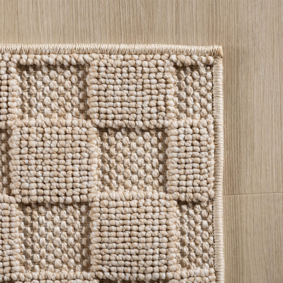 TEPPICH Flachgewebe LANGAU in Beige, mit Schachbrettmuster, 200 x 290 cm - Beige, Textil (200/290cm) - KADIMA DESIGN