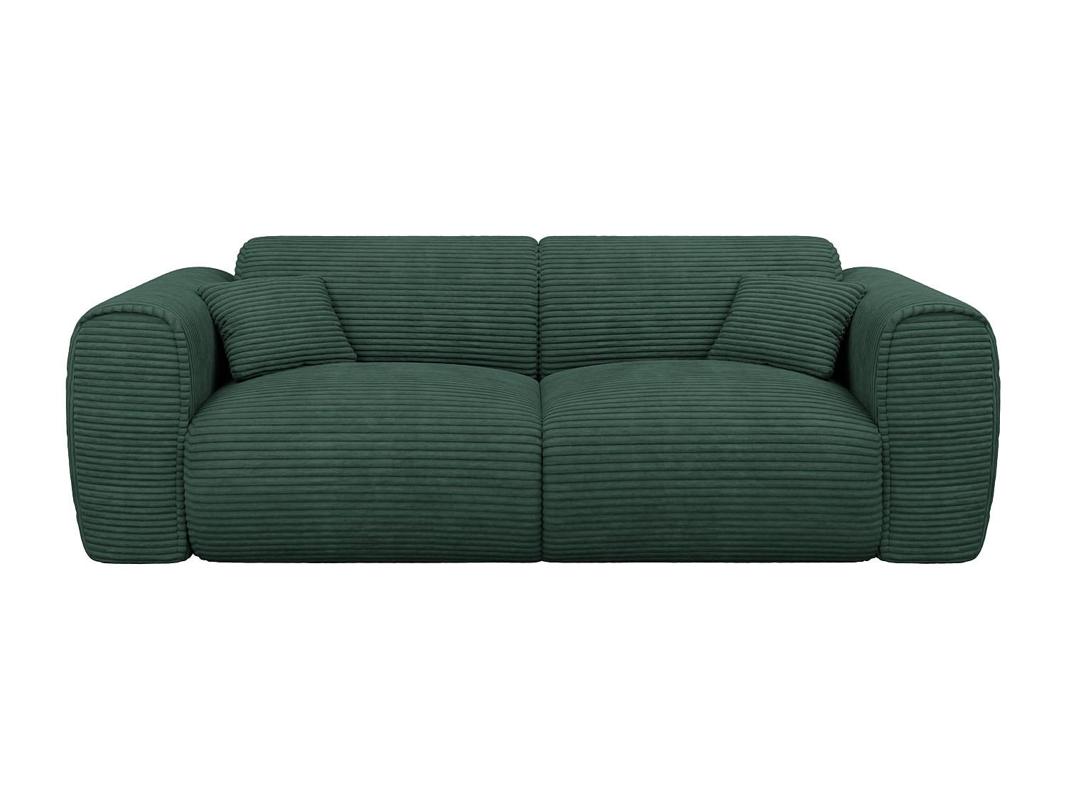SCHLAFSOFA - 3 Personen - Samt, Stoff - Tannengrün - - Waldgrün, Textil (216/73/100cm) - Vente-Unique