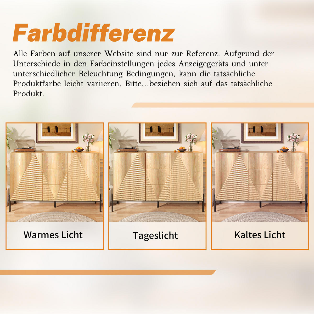 SIDEBOARD in Naturfarben Kommode mit geometrischer Struktur, Doppeltüren und Schublade für Esszimmer, B115.5/T40/H76cm - Schwarz/Naturfarben, Holzwerkstoff/Metall (115.5/76/40cm) - STILVORA