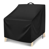 SCHUTZHÜLLE Gartenstühle 102 x 109 x 124 cm Wasserdicht UV-Beständig - Schwarz, Textil (109/104/124cm)