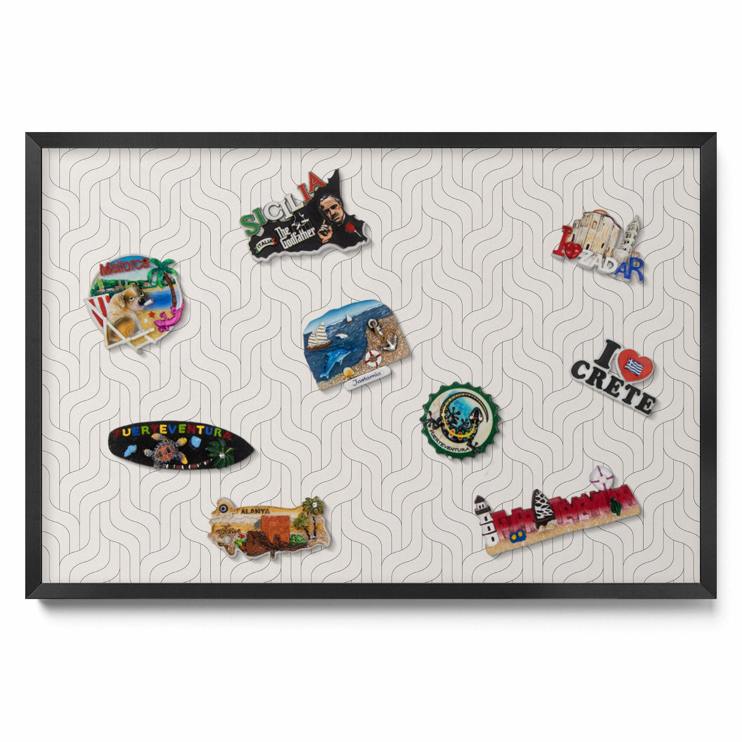 TULUP MAGNETICKÁ TABULE 60x40 cm černý rám – Tmavá kamenná struktura