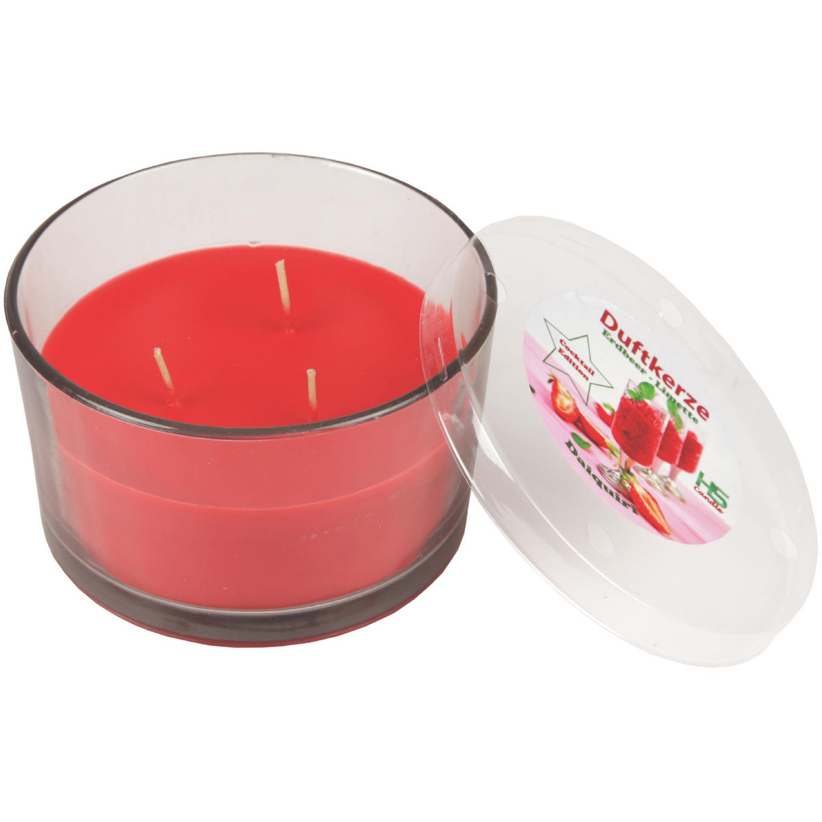 DUFTKERZE "Cocktail Edition" Daiquiri Strawberry - Rot, Naturmaterialien (13/8cm)