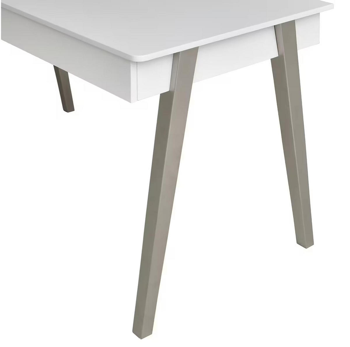 SCHREIBTISCH - Weiß - Weiß/Nickelfarben, Holzwerkstoff/Metall (60/120/76cm) - home24