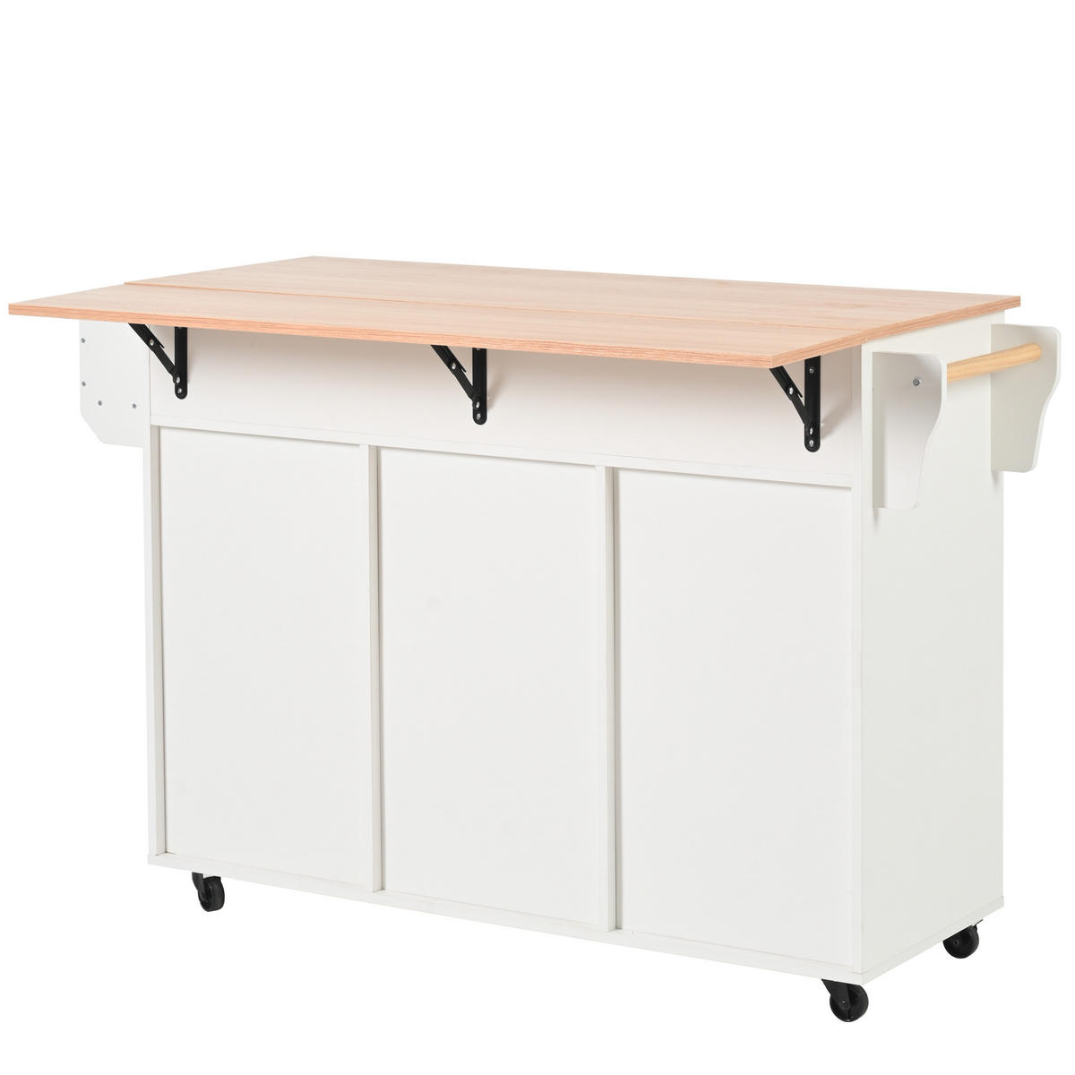 KÜCHENINSEL DE-41356 139/46-71/91,5 cm, klappbare Arbeitsplatte Weiß - Weiß, Holzwerkstoff (139/91.5/46cm) - ComfortXL