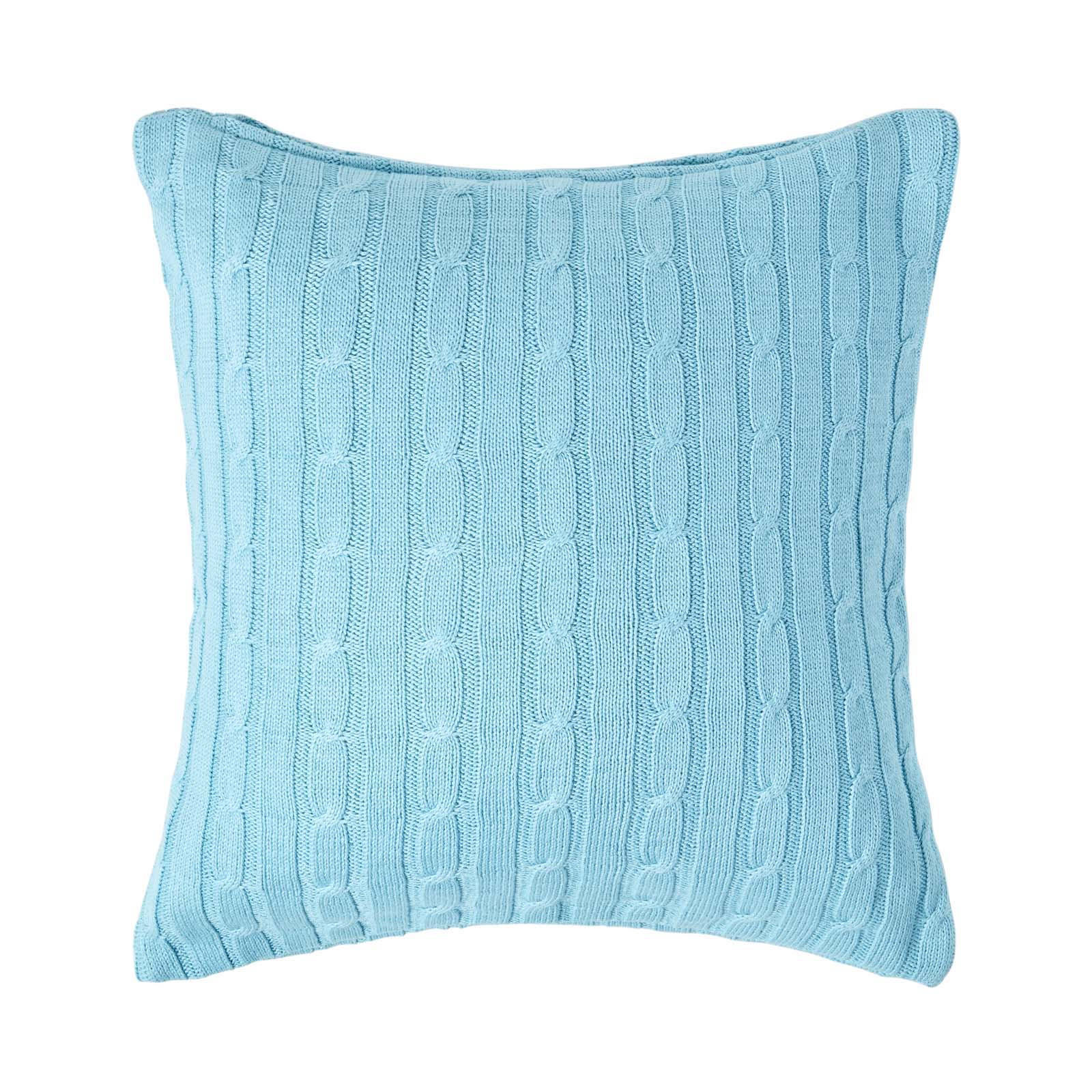 KISSENHÜLLE Zopfmuster 45/45 cm - Hellblau, Textil (45/45cm) - Homescapes
