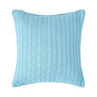 KISSENHÜLLE Zopfmuster 45/45 cm - Hellblau, Textil (45/45cm) - Homescapes