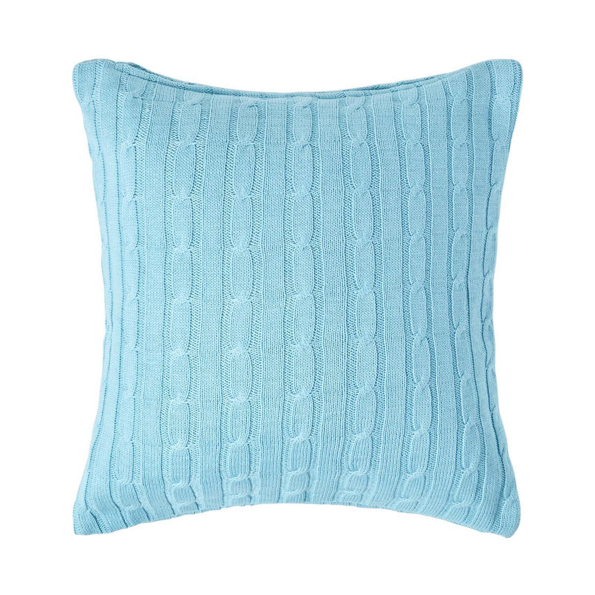 KISSENHÜLLE Zopfmuster 45/45 cm - Hellblau, Textil (45/45cm) - Homescapes