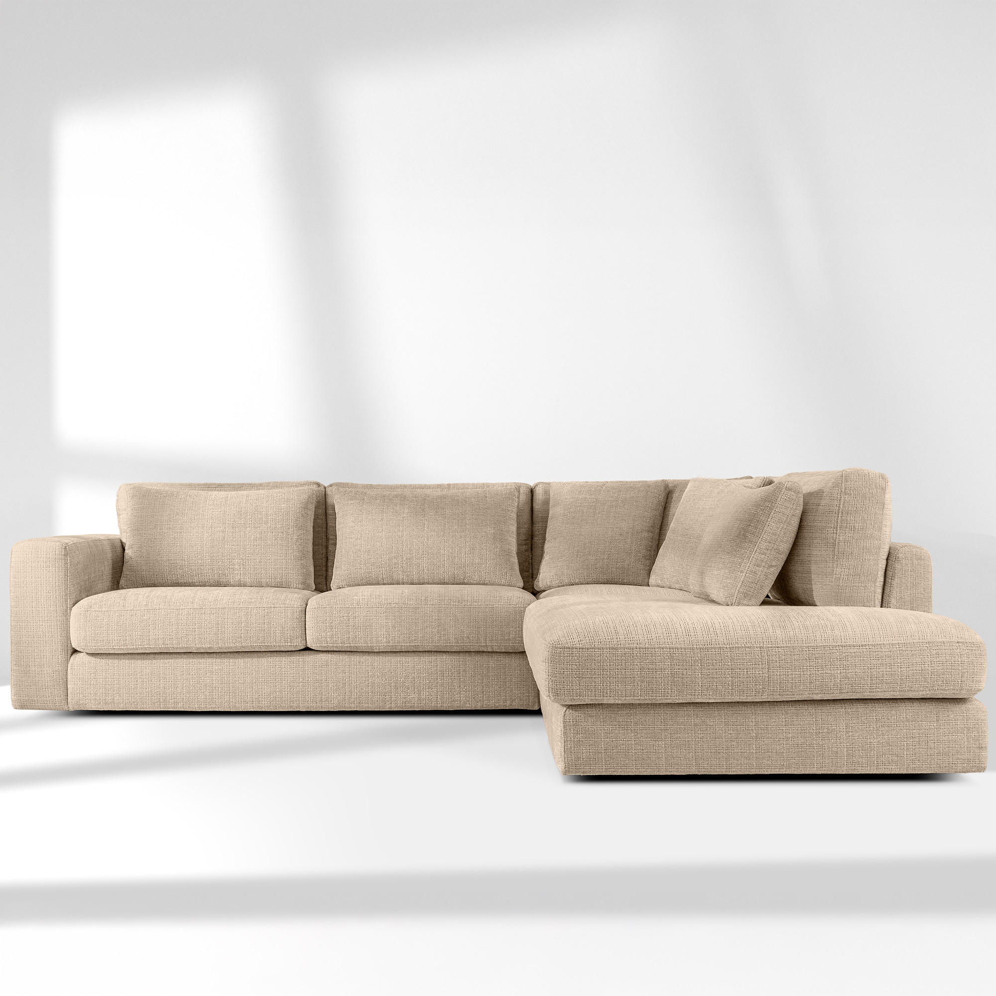 ECKSOFA rechts VERUS - Beige, Holz/Holzwerkstoff (297/248cm) - KONSIMO®