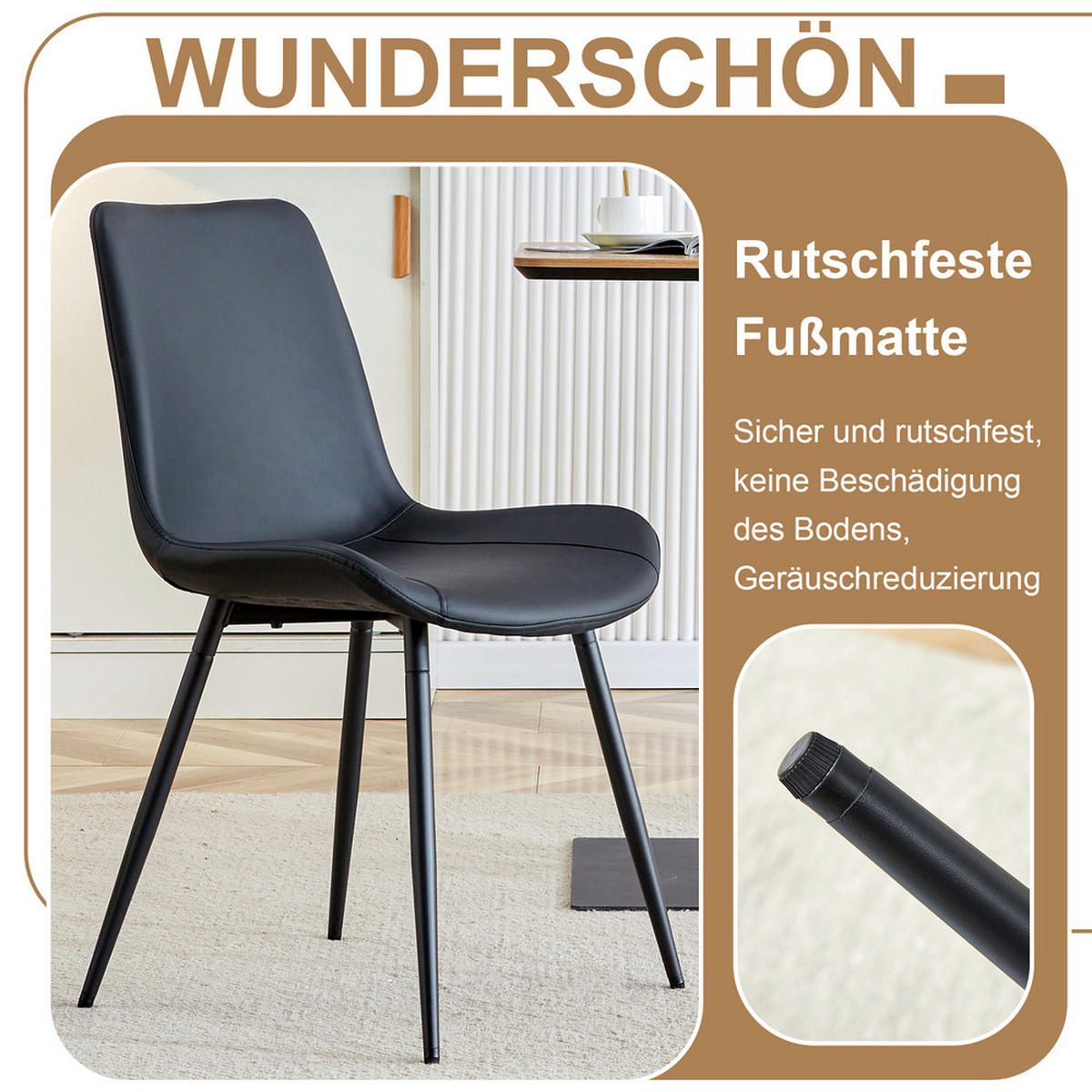 TISCHGRUPPE 5-tlg 4 Personen Holzoptik Braun - Schwarz, Holz/Metall (63/22/113.5cm) - Raelunyi
