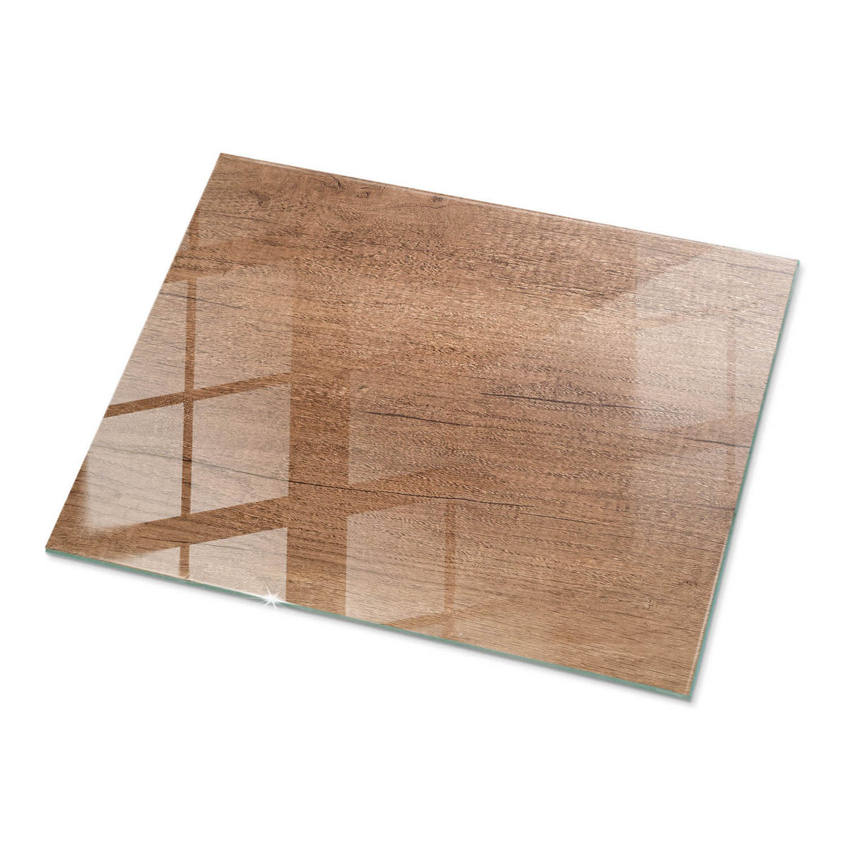 TISCHPLATTE 80x60 cm Holzoptik Natur - Hellbraun/Braun, Glas (80/60/0.4cm) - TULUP