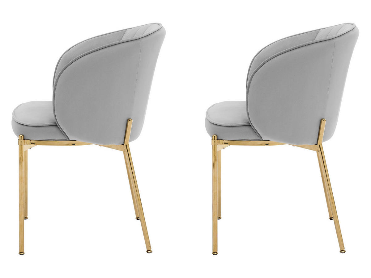 STUHL-SET Muz DC-1259/GL - Goldfarben/Grau, Textil/Metall (57/82/58cm) - MIRJAN24