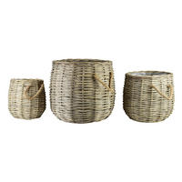 BLUMENTOPF Gustav 3er Set beige 50/50/48 cm Weide - Beige, Holzwerkstoff (50cm) - Mondex