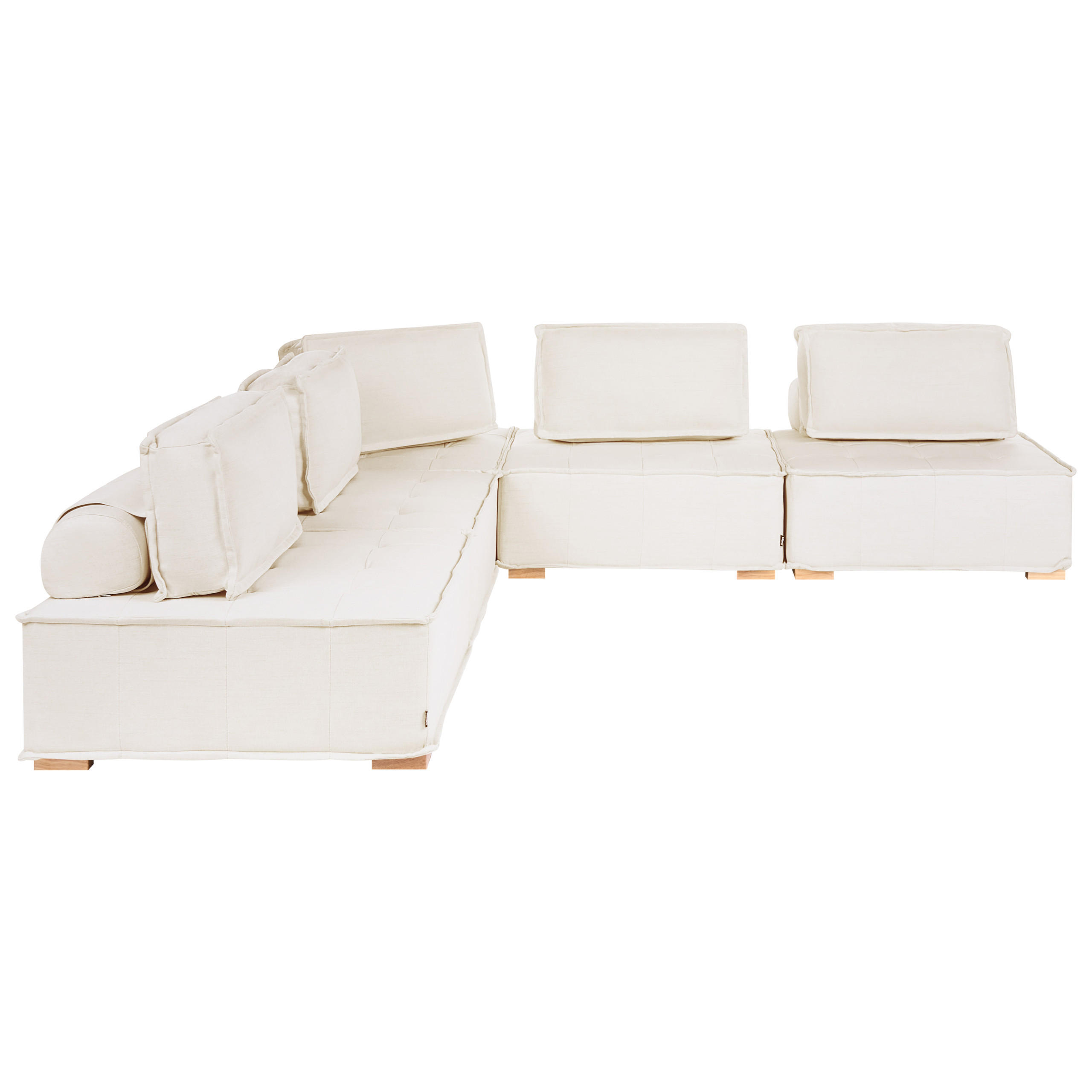 Beliani Ecksofa Creme 300x300 cm