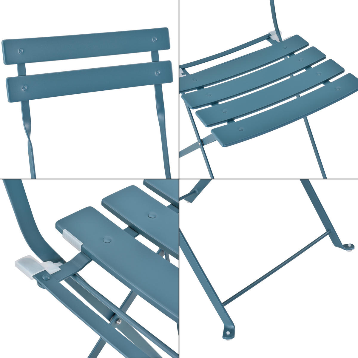 BALKON-SET 3 TLG. Caprile - Türkis, Metall - [en.casa]