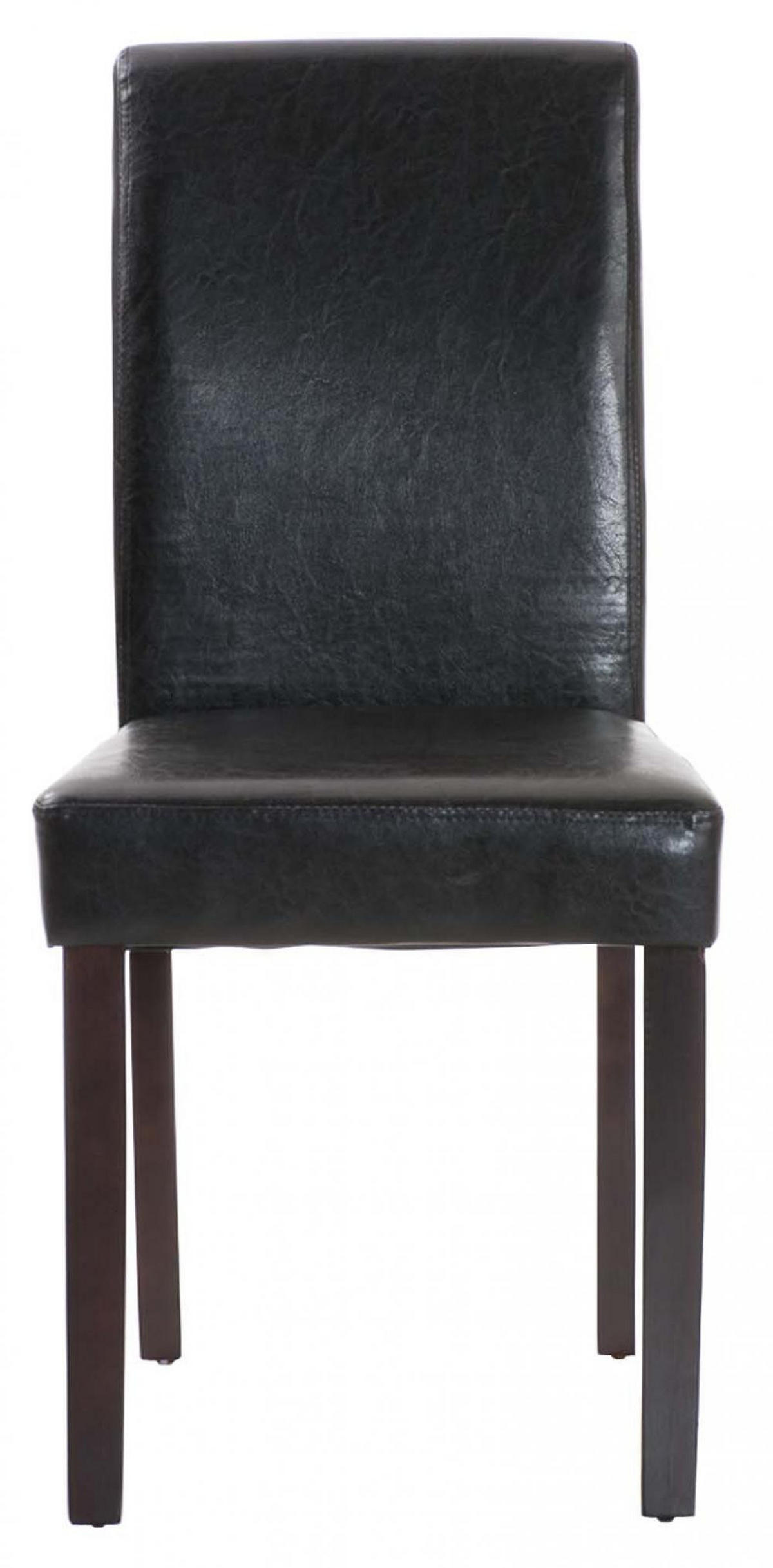 STUHL 6er Set Lederlook braun - Dunkelbraun/Braun, Holz/Textil (41/91/47cm) - CLP