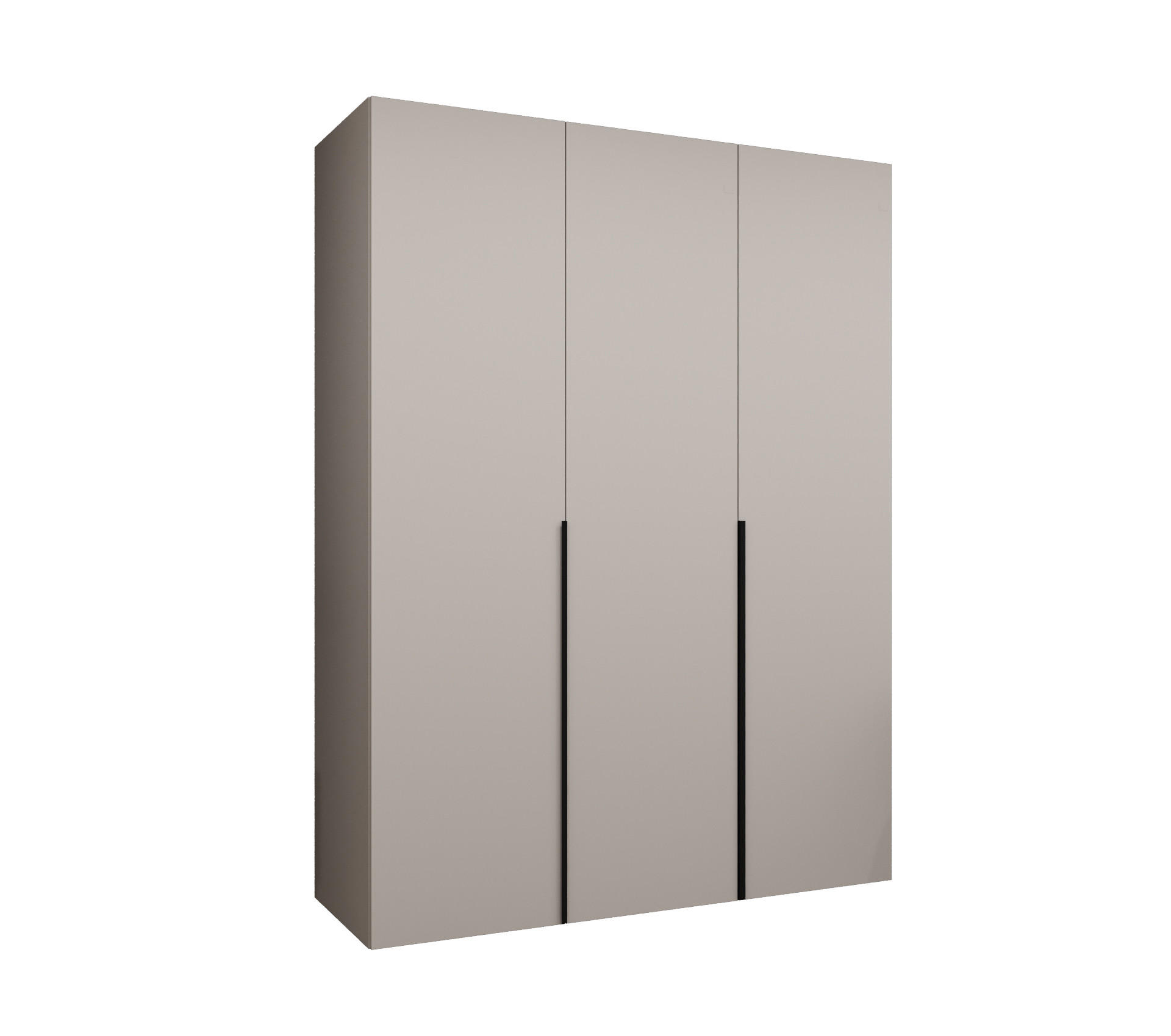 DREHTÜRENSCHRANK 202/150/52 3-türig - Kaschmir/Schwarz, Holz (150/202/52cm) - Abiks Möbel