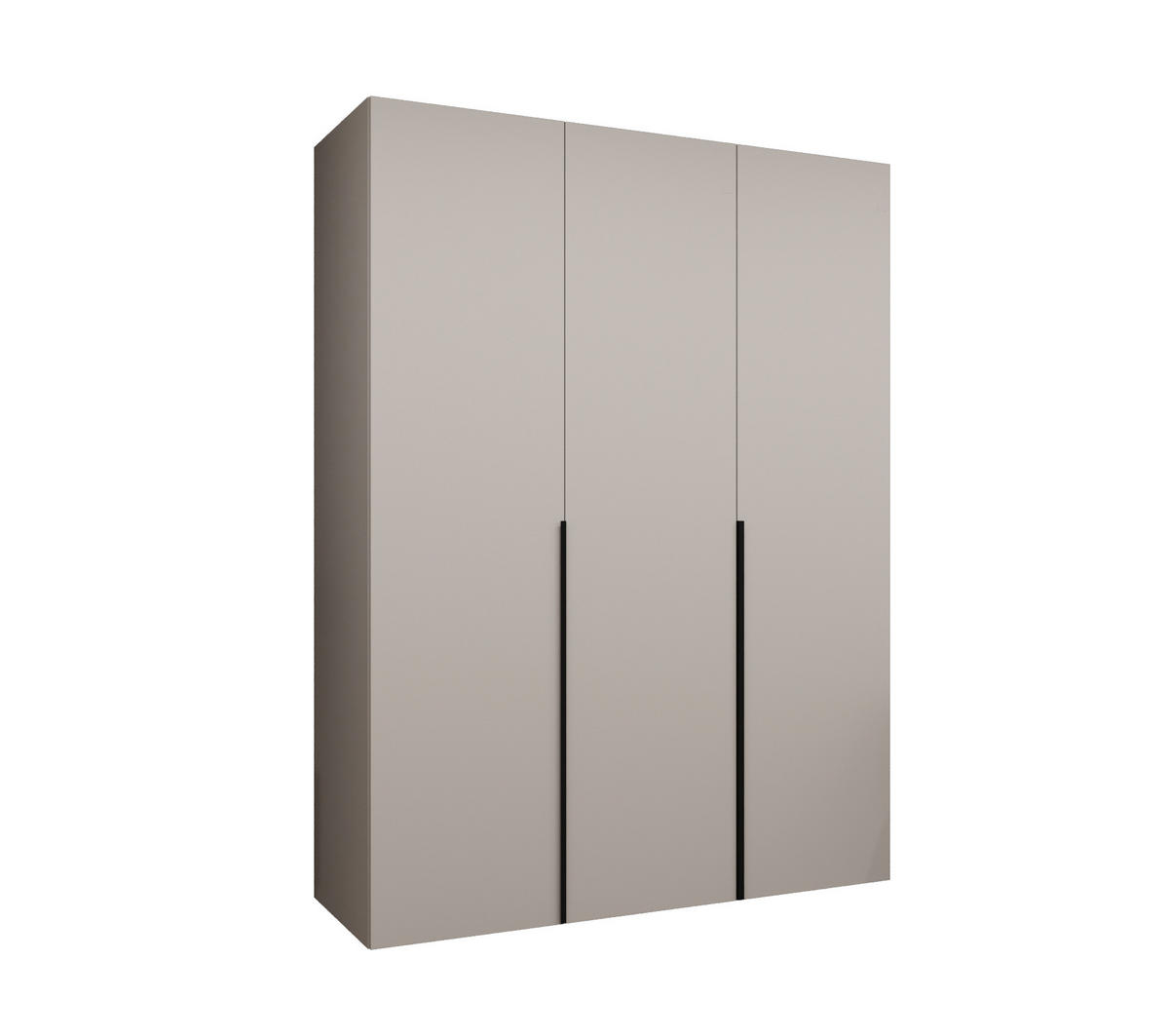 DREHTÜRENSCHRANK 202/150/52 3-türig - Kaschmir/Schwarz, Holz (150/202/52cm) - Abiks Möbel