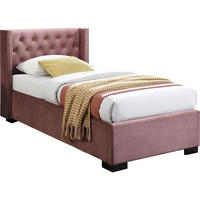 BETT mit Bettkasten - 1 Person - Samt, Stoff - Rosa - - Pink, Textil (90/200cm) - Vente-Unique