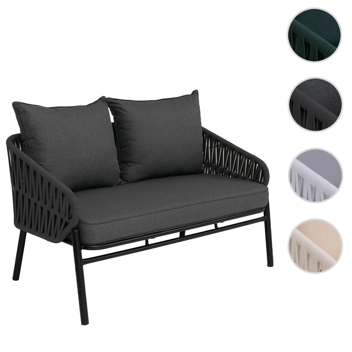 GARTENBANK Aluminium 83x116x65cm Anthrazit - Anthrazit, Metall (116/83/65cm) - PROREGAL