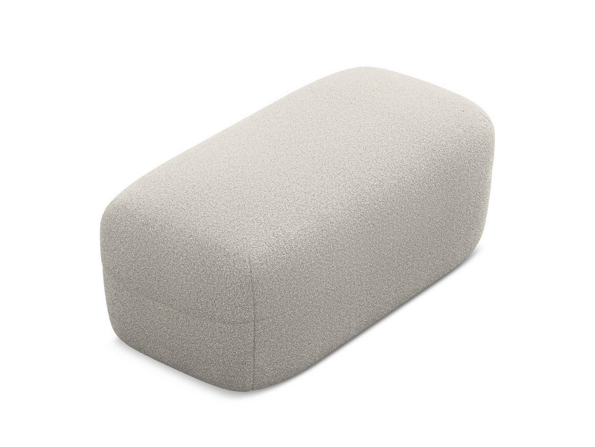 POUF Bouclé Stoff Beige - Beige/Schwarz, Kunststoff/Textil (92/40/48cm) - Makamii