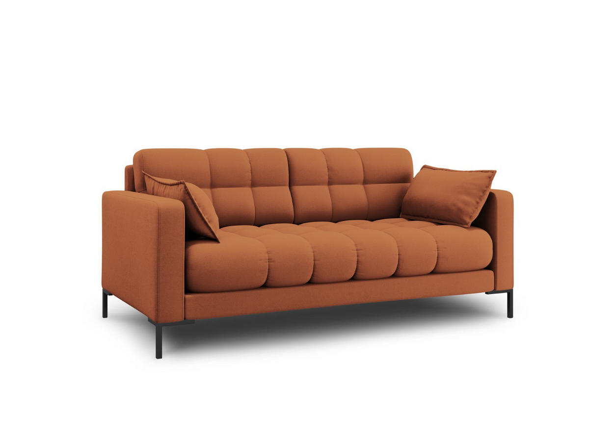 SOFA Mamaia aus strukturiertem Stoff ziegelstein 2 Sitzplätze - Braun, Textil (92/75/152cm) - Micadoni
