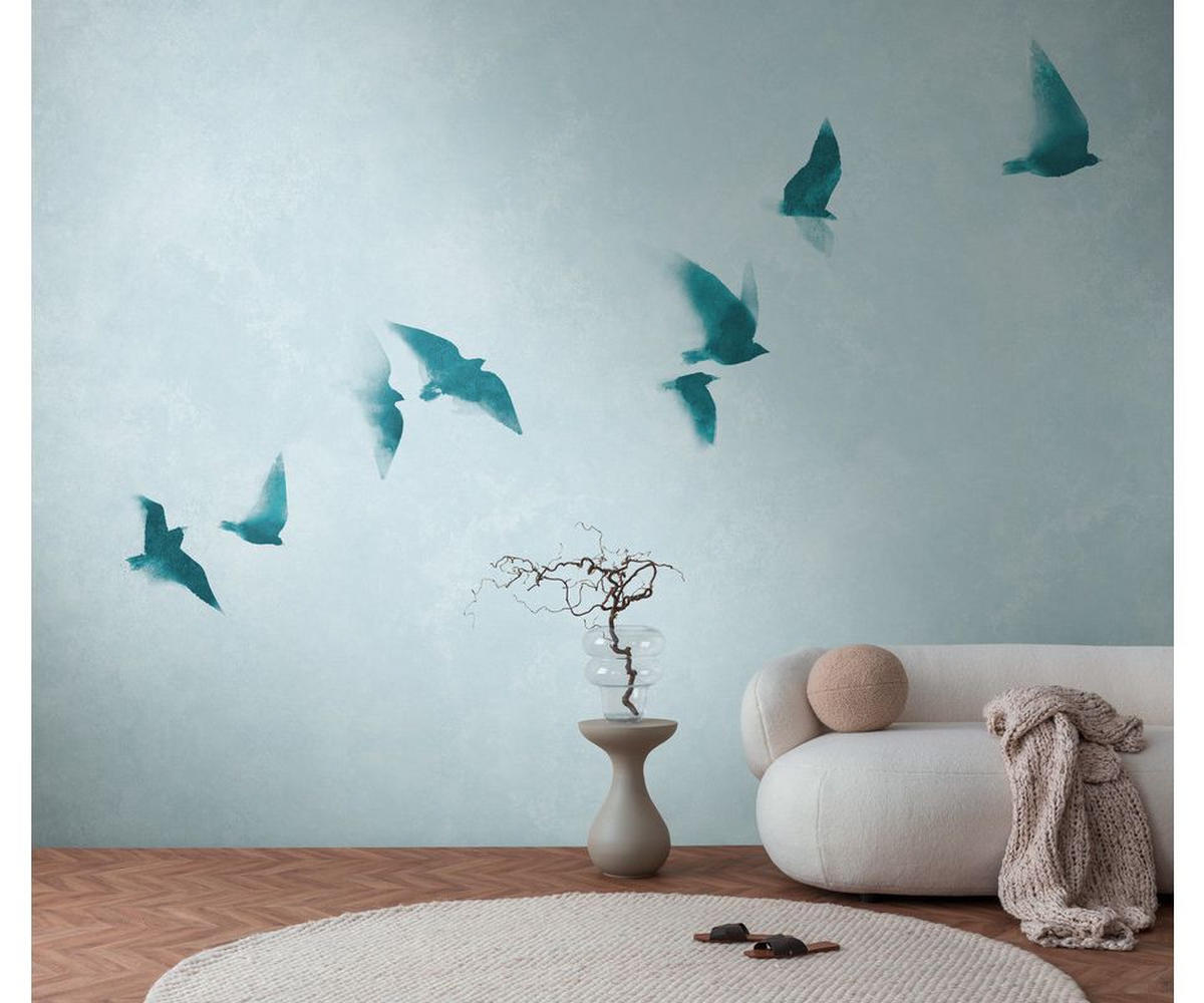 VLIESTAPETE Blau 371/280 cm - Blau, Textil (371/1cm) - KUNSTLOFT