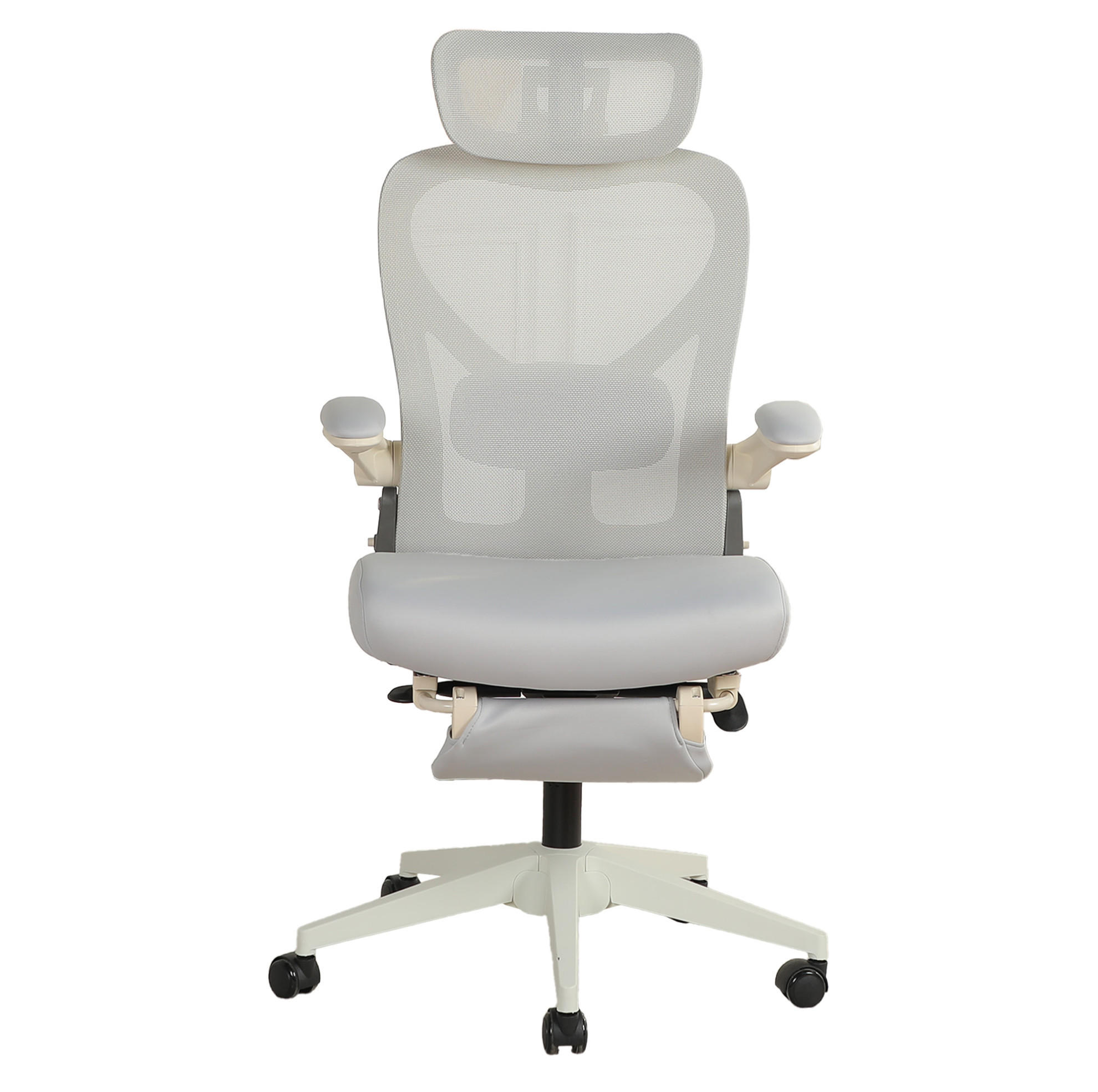 DREHSTUHL 67/67/129 cm grau aus Schaumstoff mit klappbarer Rückenlehne und Taillenstütze - Grau, Kunststoff (62/129/48.5cm) - OKWISH