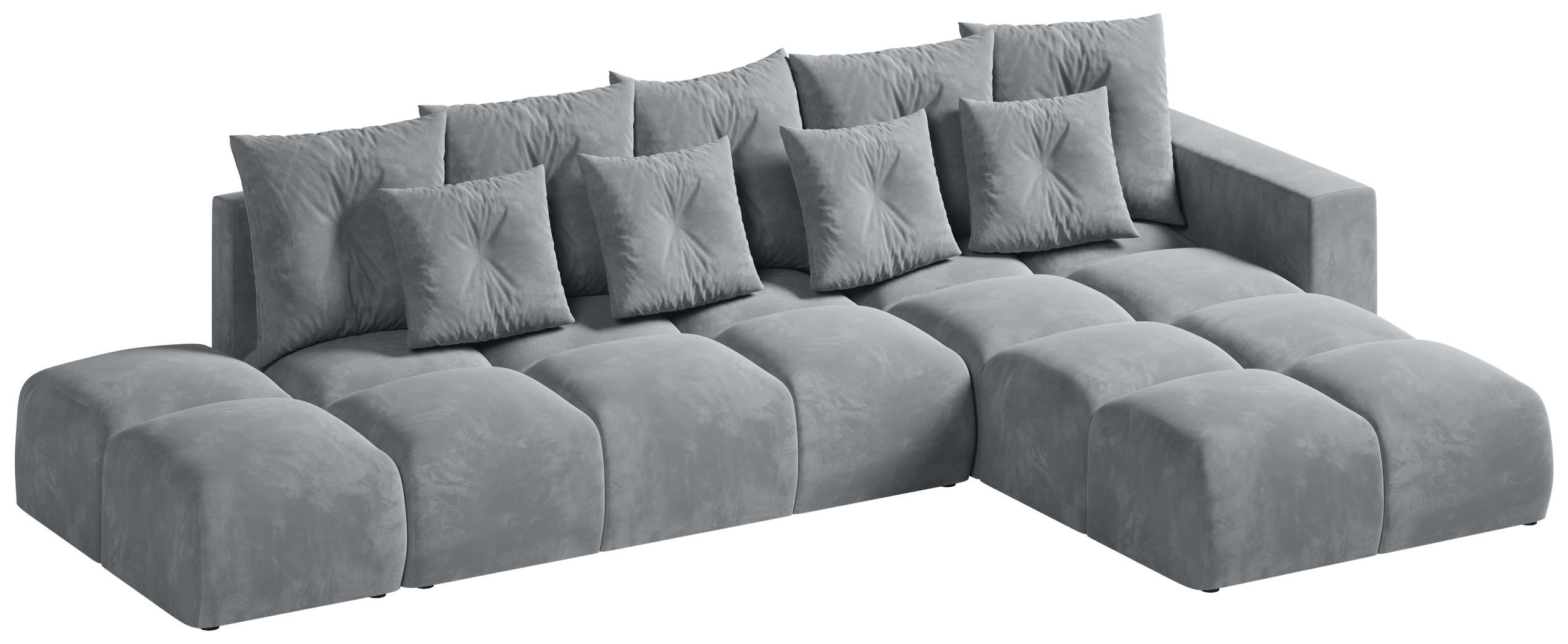 ECKSOFA mit Schlaffunktion RAMIRO Hellgrau - Grau, Textil (325/185cm)