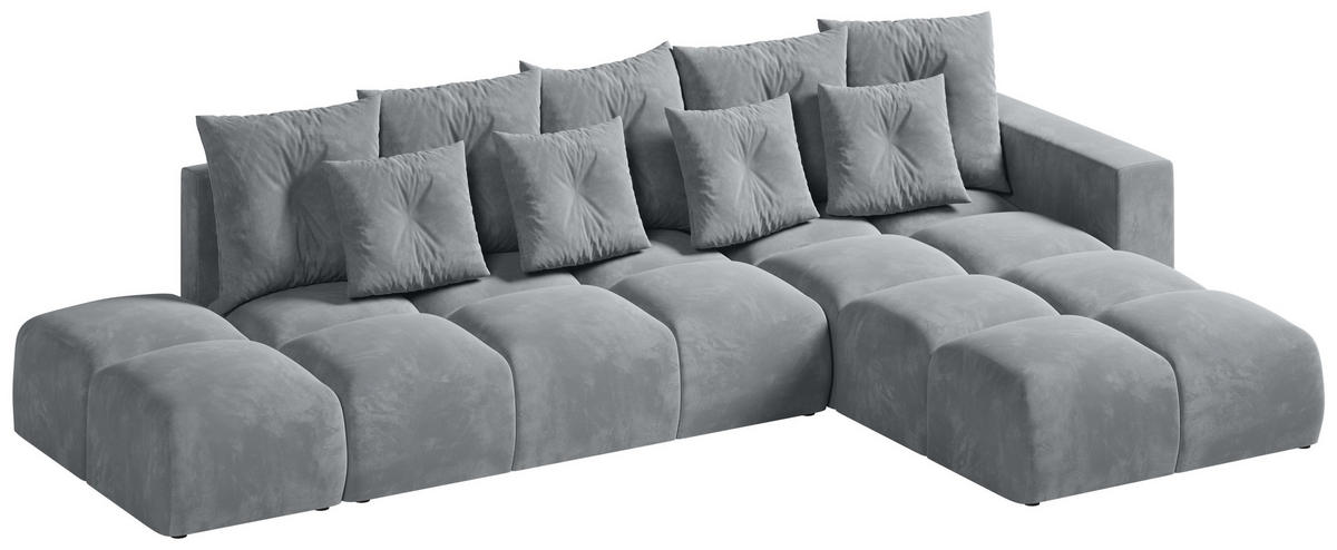 ECKSOFA mit Schlaffunktion RAMIRO Hellgrau - Grau, Textil (325/185cm)