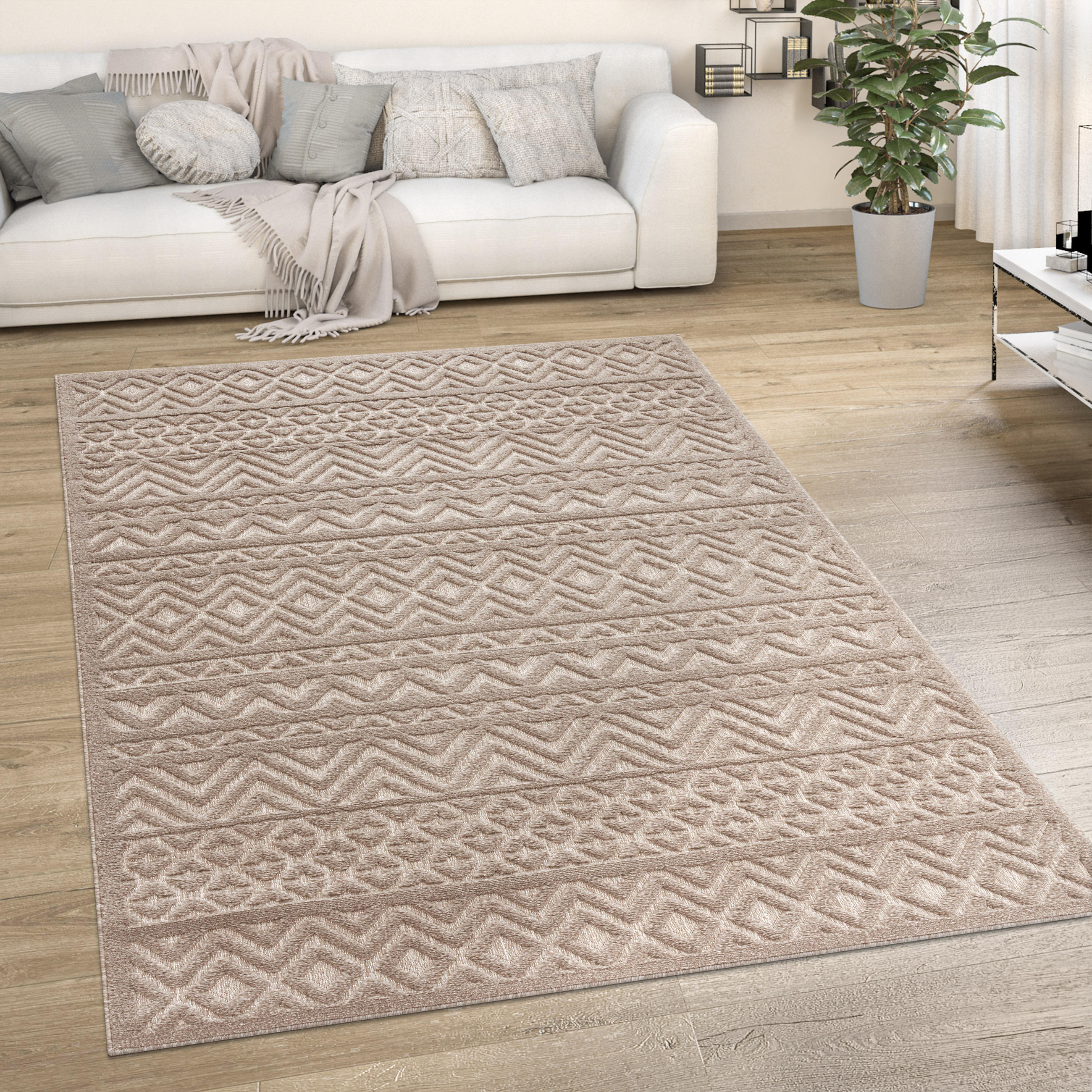 OUTDOORTEPPICH 160/160 cm Livorno 673 - Beige, Textil (160/160cm) - Paco Home