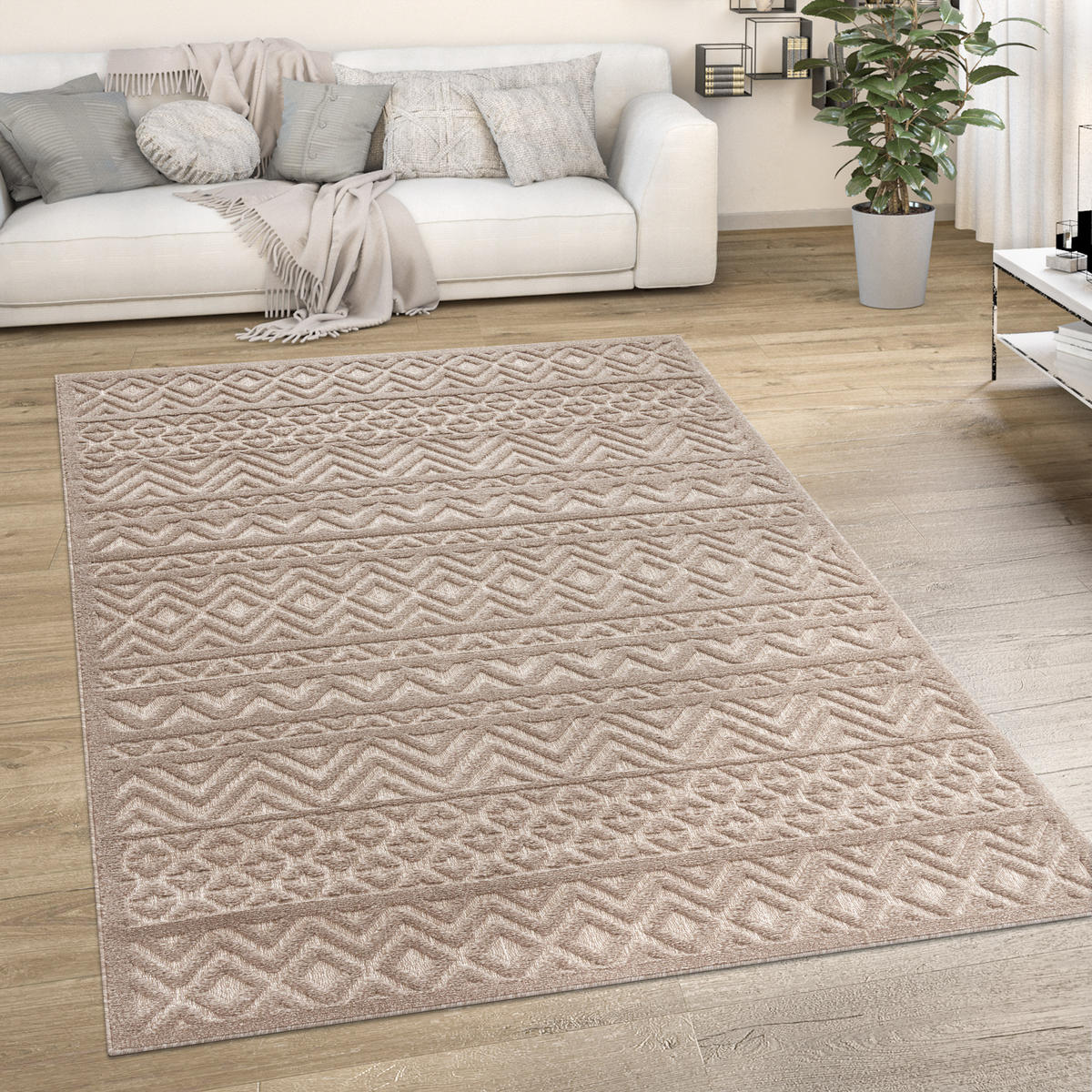 OUTDOORTEPPICH 160/160 cm Livorno 673 - Beige, Textil (160/160cm) - Paco Home