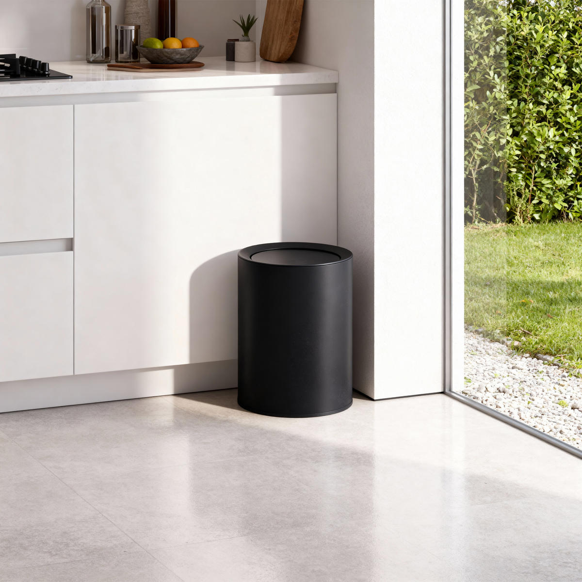 MÜLLEIMER - Schwarz, Kunststoff (26/31.5/26cm) - Relaxdays
