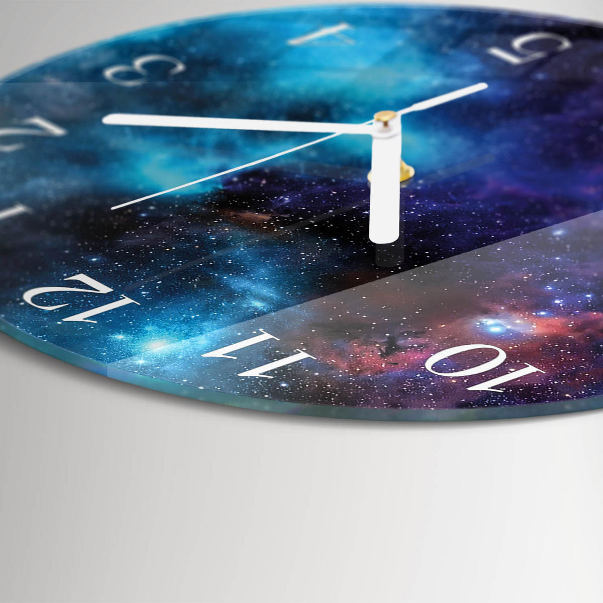 WANDUHR fi30 cm - Sternenhimmel - Blau, Glas (30/30/0.4cm) - TULUP