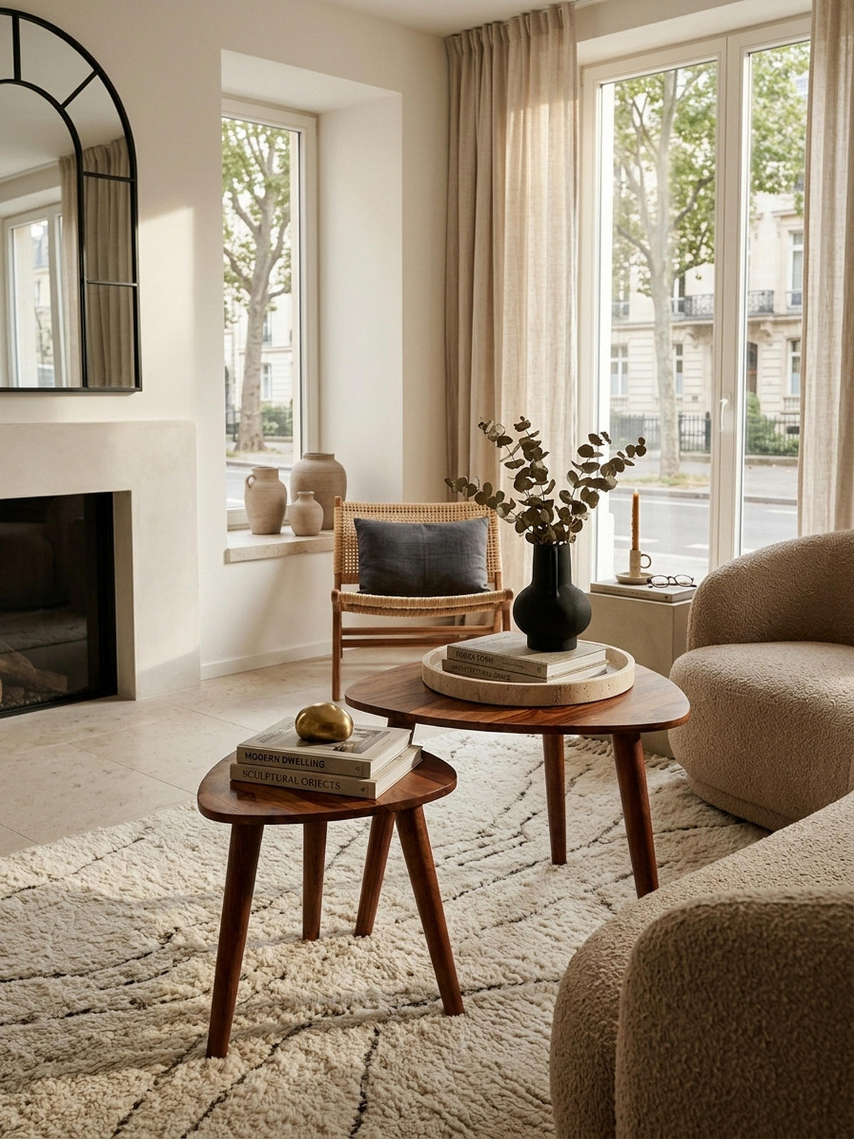 BEISTELLTISCH Set – 2-teilig Massivholz rustikal Landhausstil - Braun, Holz (60/60/54cm) - KADIMA DESIGN