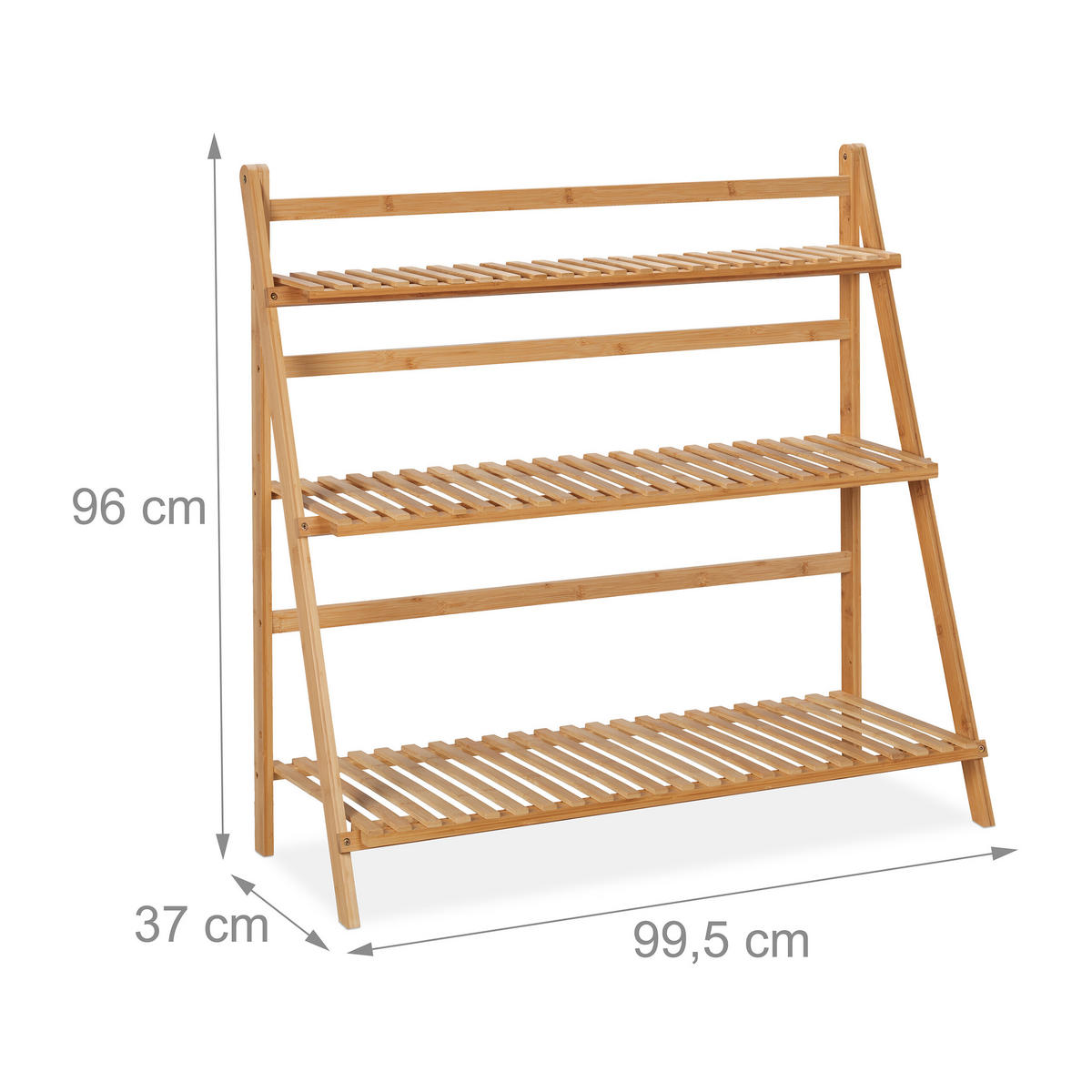 BLUMENREGAL - Hellbraun, Holz (99.5/96/37cm) - Relaxdays
