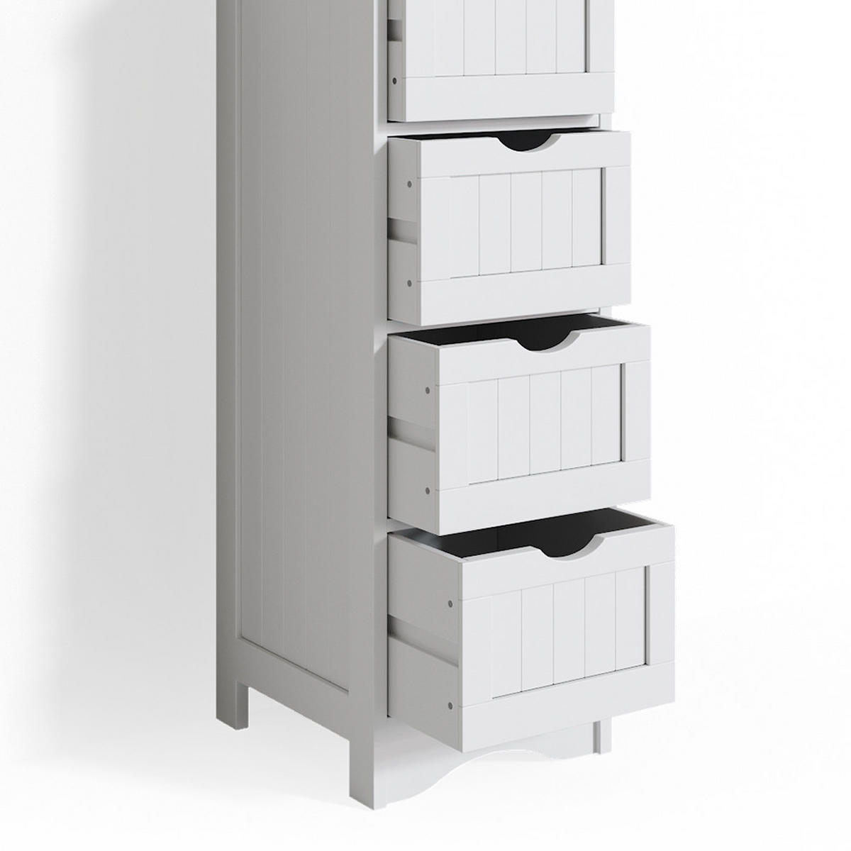BADSCHRANK Bianco Weiß 30 x 81 cm - Weiß, Holzwerkstoff (30/81/30cm) - Vicco
