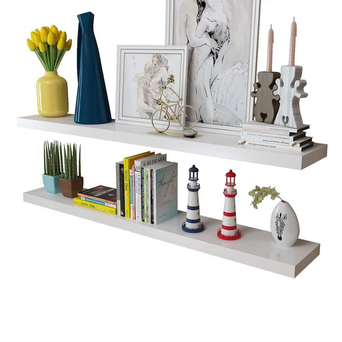 WANDREGALE 4Er Set Weiss 120 Cm - Weiß, Holzwerkstoff (20/3.8/120cm) - vidaXL