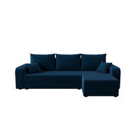 ECKSOFA HEWLET L BIS Zoom 13 Rechts mit Schlaffunktion - Dunkelblau, Textil (240/140cm) - Bedante
