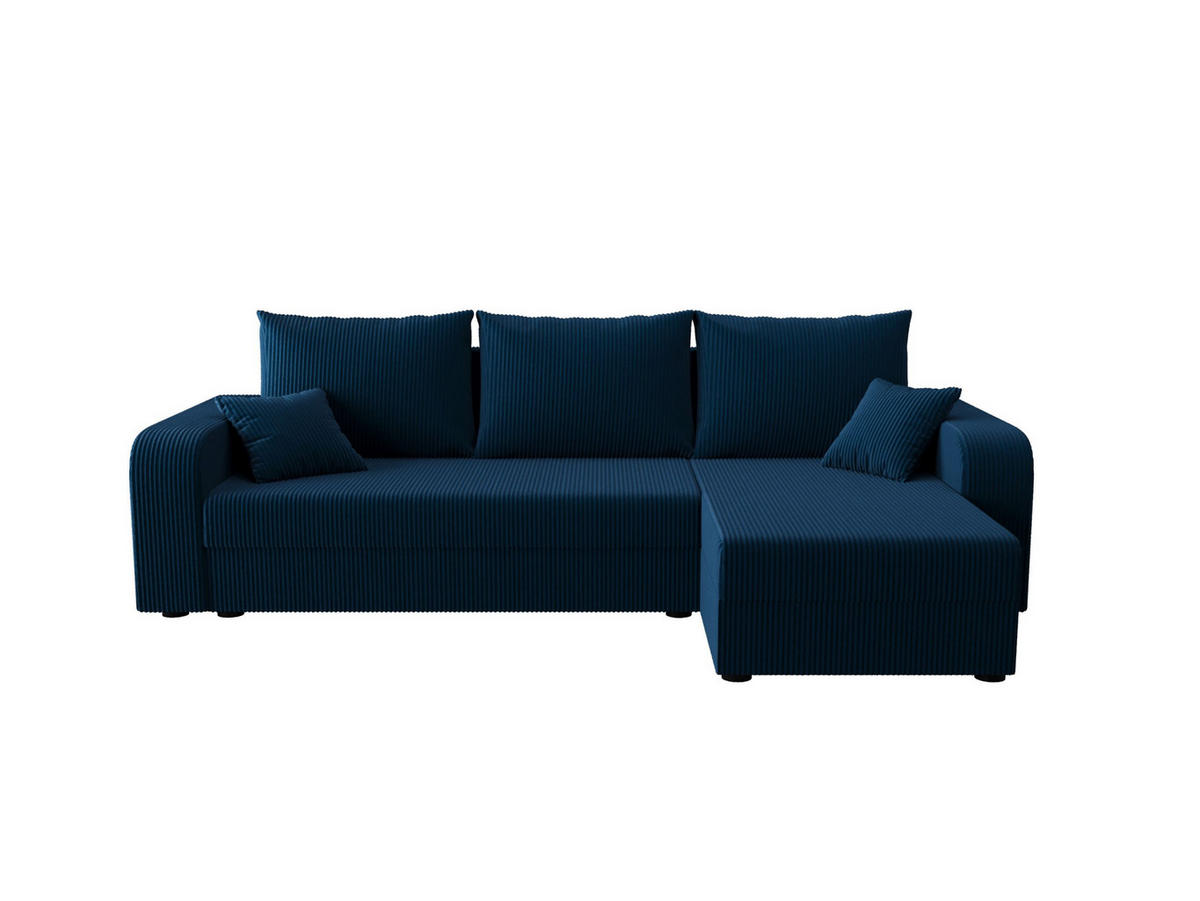 ECKSOFA HEWLET L BIS Zoom 13 Rechts mit Schlaffunktion - Dunkelblau, Textil (240/140cm) - Bedante