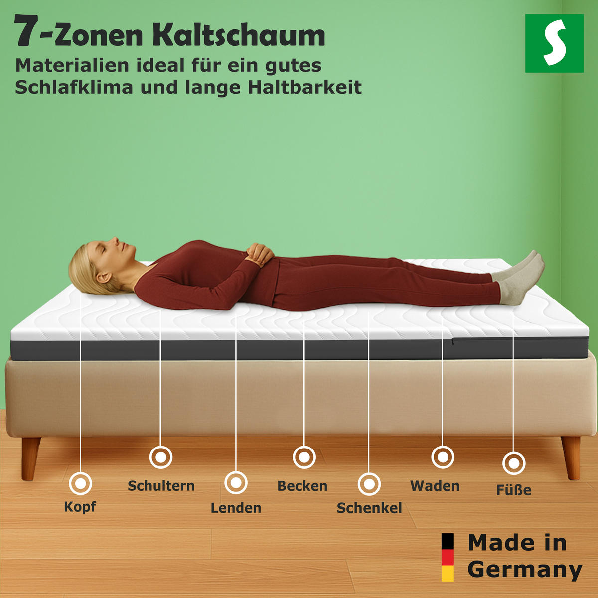 KALTSCHAUMMATRATZE – Ergonomischer Liegekomfort 160x200 cm - Weiß, Textil (160/200cm) - Schlaftroll