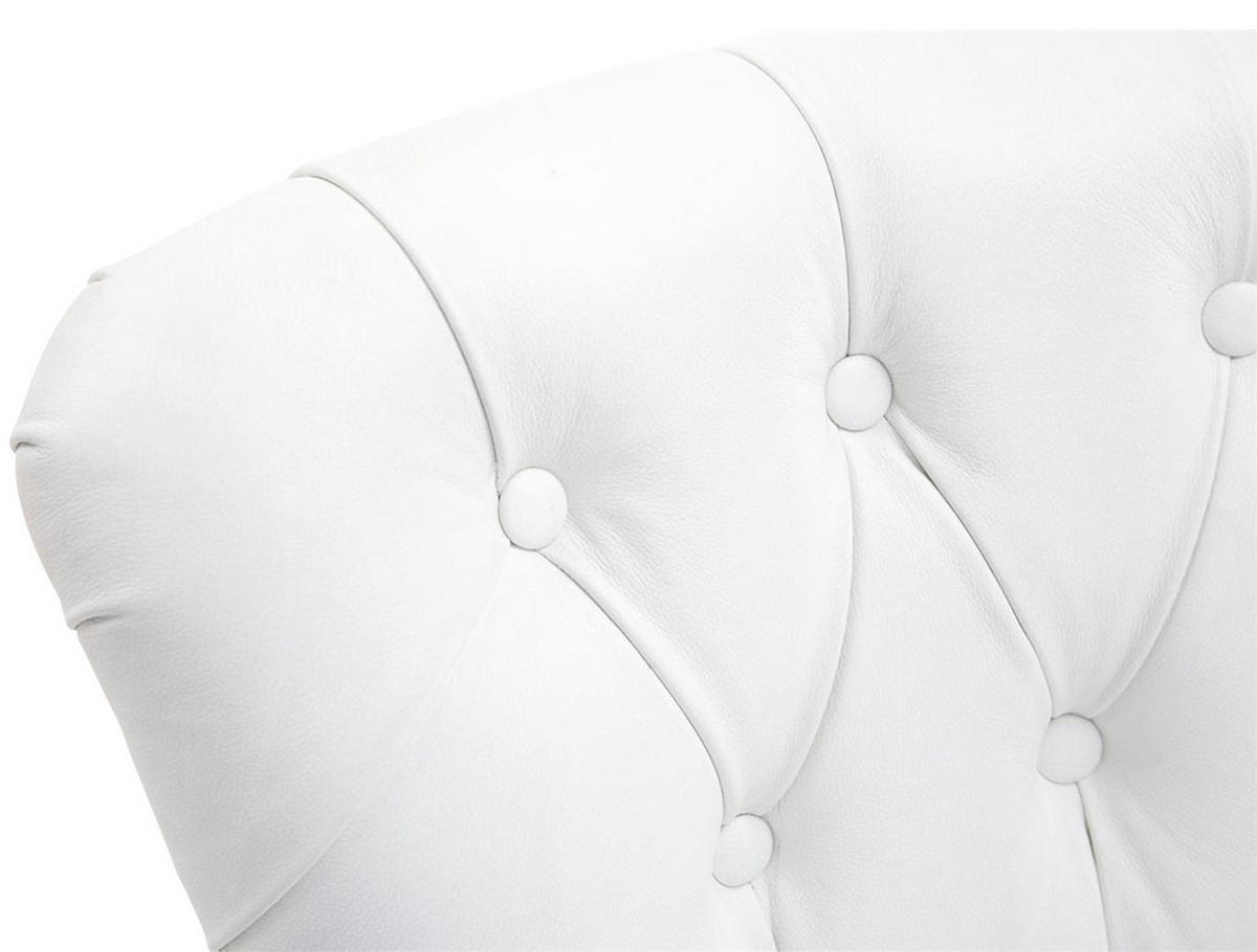 BARHOCKER Echtleder weiß - Naturfarben/Weiß, Leder/Holz (55/109/57cm) - CLP