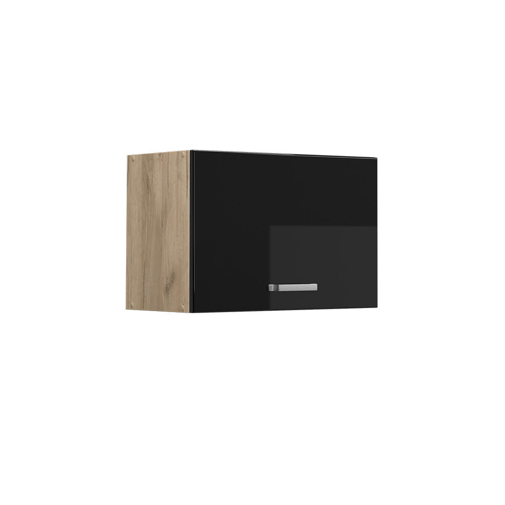 HÄNGESCHRANK R-Line Schwarz Hochglanz 60 cm Flach - Honigeiche/Schwarz Hochglanz, Holzwerkstoff (60/40/31cm) - Vicco