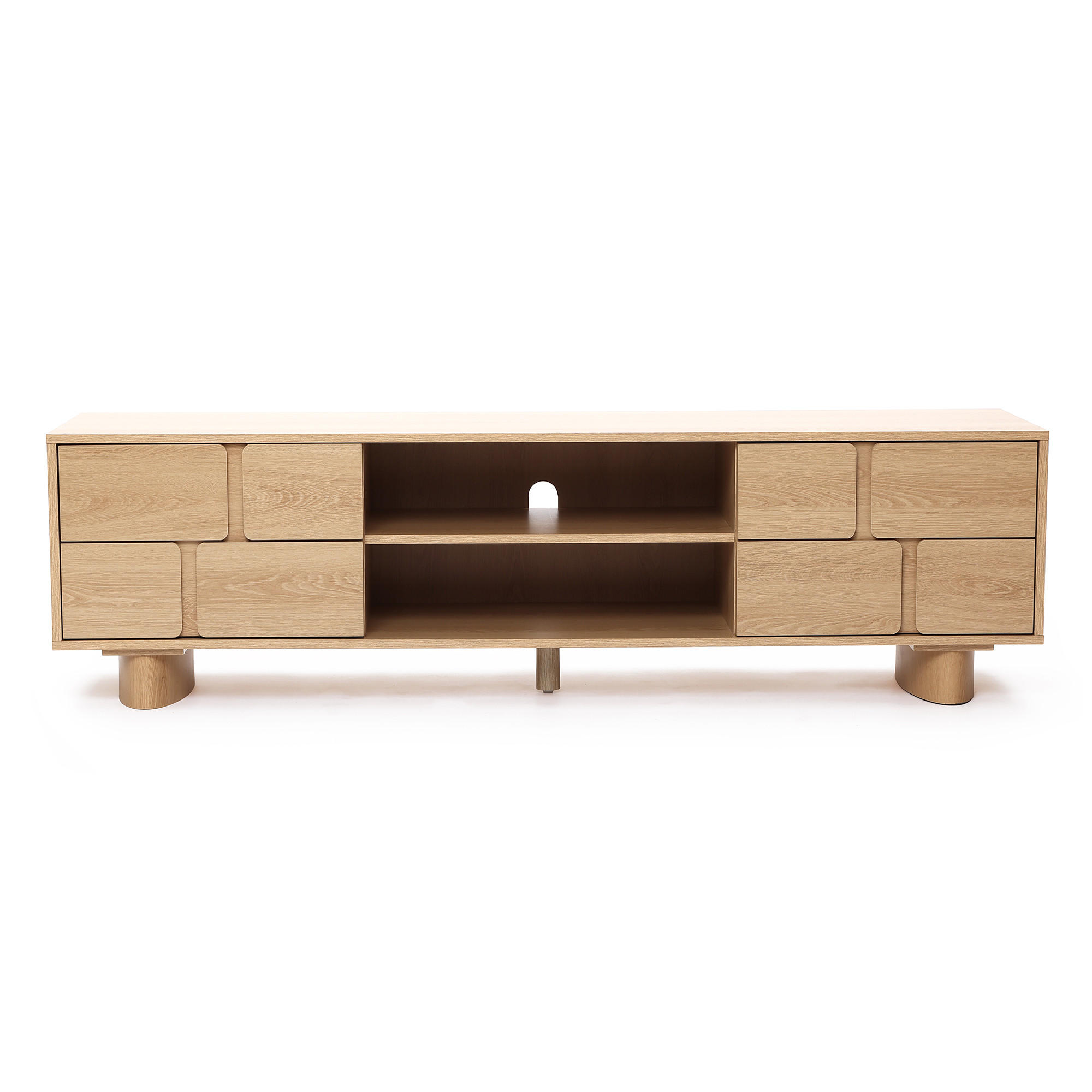 TV Lowboard, Holzwerkstoff | B160 x T39 x H45 cm - Eichefarben, Holzwerkstoff (160/45/39cm) - Hometopia