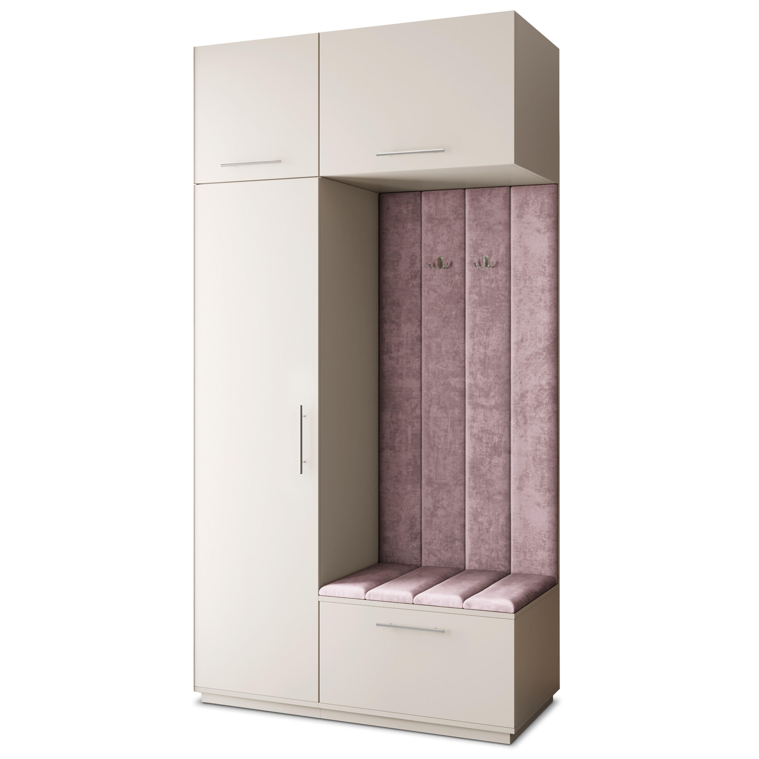 GARDEROBENSCHRANK REMA 120/240/60 cm Modern Garderobe-Set Kaschmir - Kaschmir/Lila, Holzwerkstoff (120/240/60cm) - MASSENO