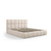 BETT mit Bettkasten und Kopfteil Bellis aus Chenille-Stoff beige 160x200cm - Beige, Textil (160/200cm) - Micadoni