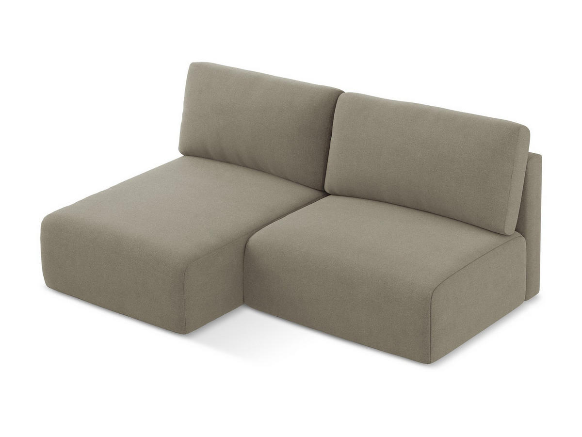 ECKSOFA mit Schlaffunktion links Strukturstoff Stoff Beige - Beige/Schwarz, Kunststoff/Textil (149/210cm) - Makamii