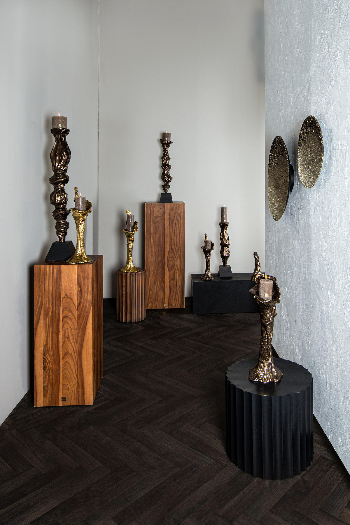 KERZENHALTER Mataly Braun 20/16/51cm - Braun, Metall (16/51/20cm) - PTMD Collection