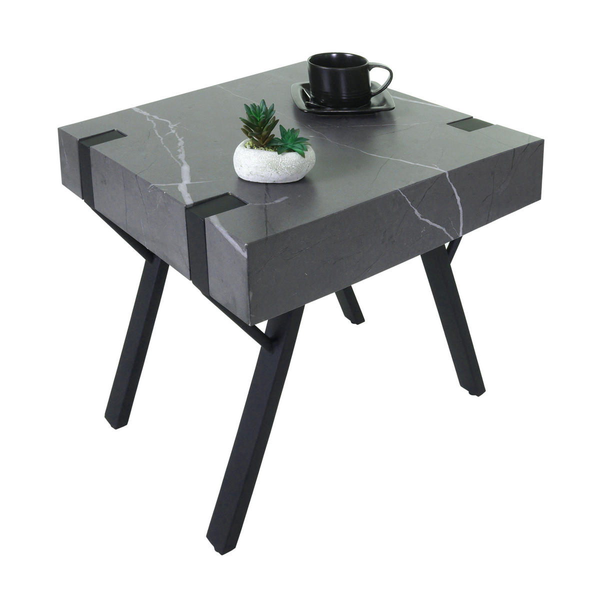 BEISTELLTISCH quadratisch Grau - Grau, Holz (50/50/50cm) - MCW